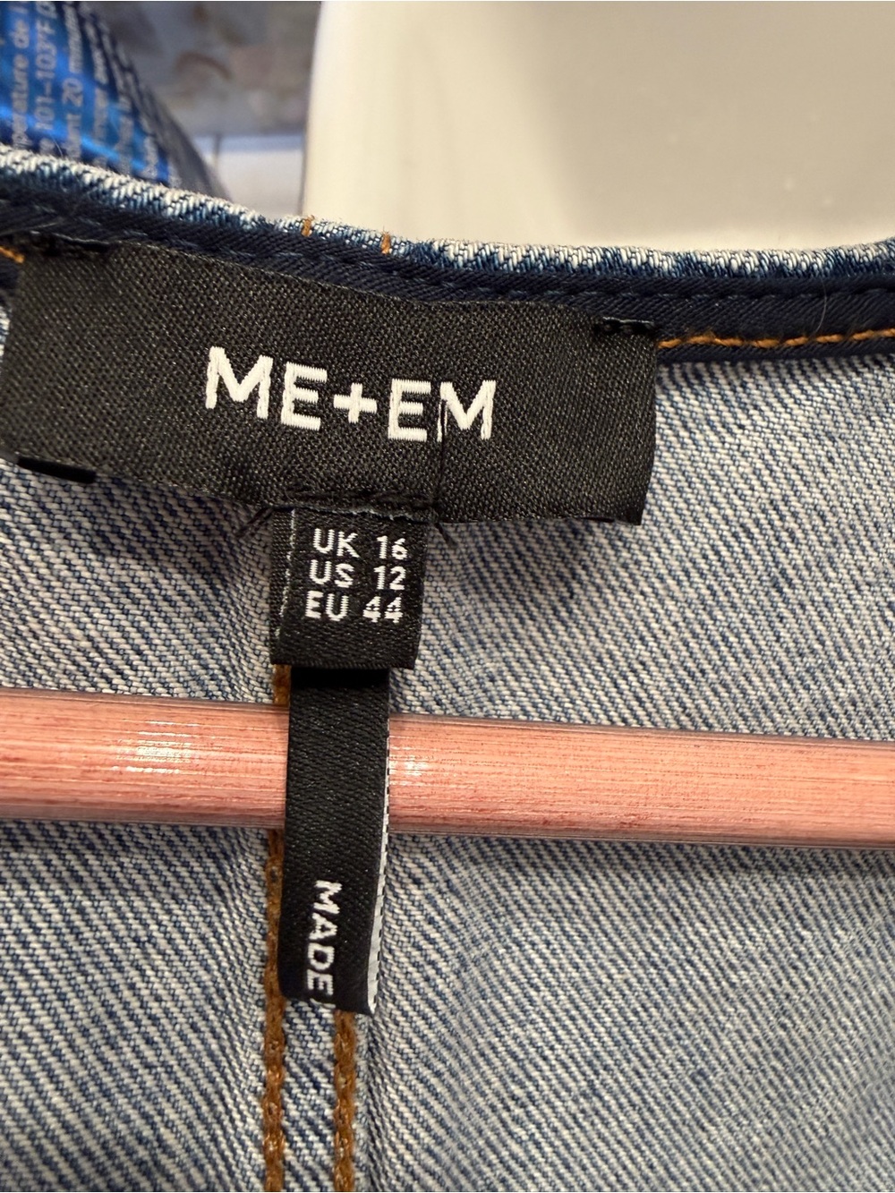 ME+EM Light Blue Denim Pinafore Dress - Picture 15 of 15